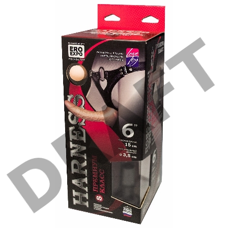 Кожаный пояс харнесс премиум класса WOMAN SIMPLEX (S) с 3 насадками 