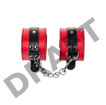 Оковы TOYFA Theatre на ноги, кожа, красные, 28 см