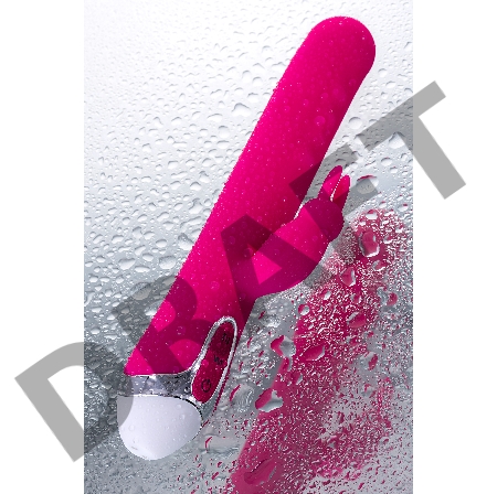 Вибратор с клиторальным стимулятором JOS BALLE, с движущимися шариками, силикон, розовый, 23 см