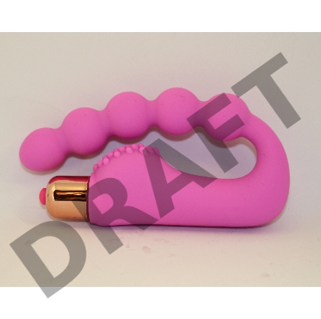Розовый силиконовый вибромассажер в форме подковы