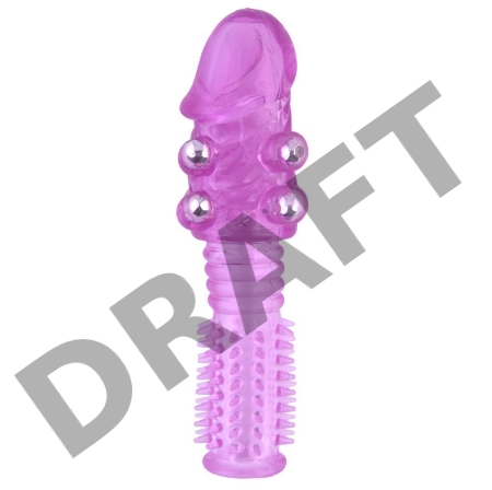 Насадка с шариками TOYFA, TPE, фиолетовый, 13,5 см