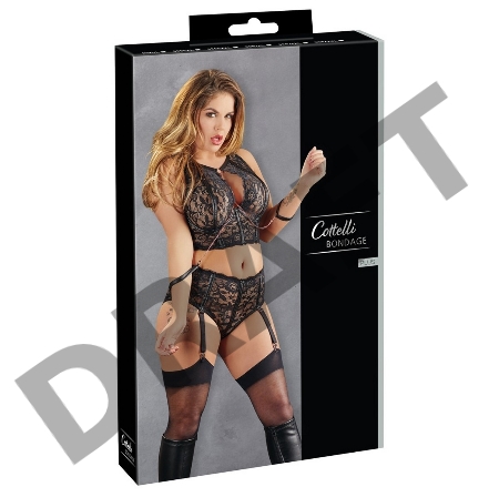 Cottelli Bondage Комплект кружевной с фиксацией, 95F/2XL