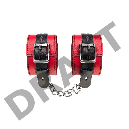 Оковы TOYFA Theatre на ноги, кожа, красные, 28 см