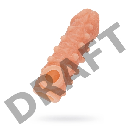  Насадка KOKOS реалистичная с дополнительной стимуляцией, TPE, телесная, 15.6 см