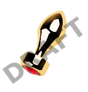 Анальная втулка Metal by TOYFA, металл, золотая, с красным кристаллом, 7,5 см, Ø 2,9 см, 75 г