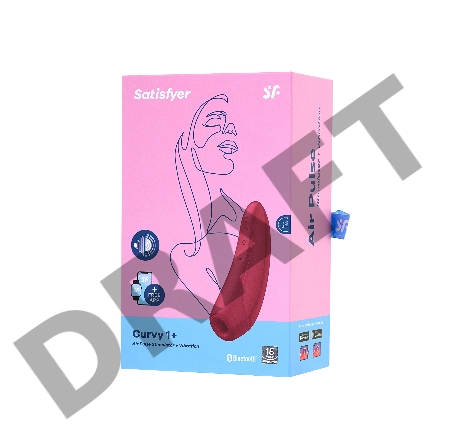 Вакуум-волновой бесконтактный стимулятор клитора Satisfyer Curvy 1+, силикон, красный, 14,3 см.