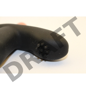 Чёрный вибромассажёр с широким основанием - 15 см.