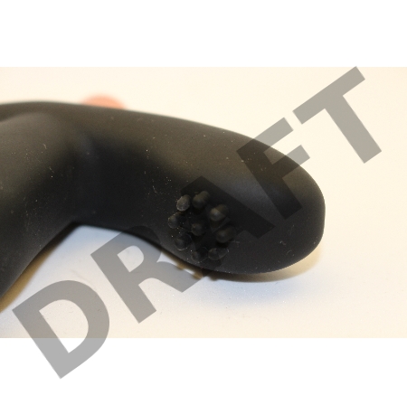 Чёрный вибромассажёр с широким основанием - 15 см.