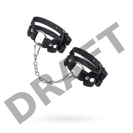 Оковы Pecado BDSM, из двух ремешков, натуральная кожа, чёрные