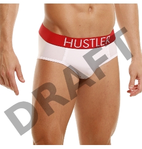 Белые мужские брифы HUSTLER на широкой резинке из микрофибры, XL