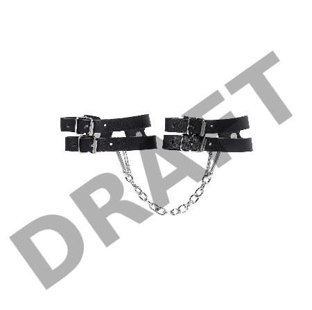 Оковы Pecado BDSM, из двух ремешков, натуральная кожа, чёрные