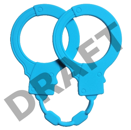 Голубые силиконовые наручники Stretchy Cuffs Turquoise