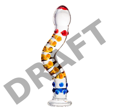 Нереалистичный фаллоимитатор Sexus Glass, стекло, прозрачный, 20 см