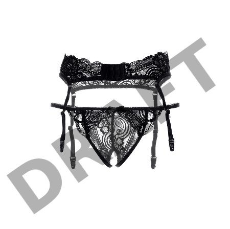 Эротический комплект Erolanta Deborah: пояс для чулок и трусики, черный (46-48)