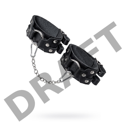 Оковы Pecado BDSM, с двумя ремешками, натуральная кожа, чёрные