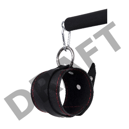 Бандажный набор 3 точки фиксации Pecado BDSM (распорка, оковы), натуральная кожа, черный