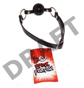 Силиконовый черный кляп-шарик на ремне Black Ballgag