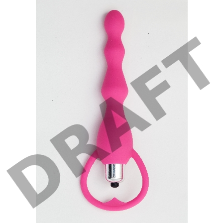 Розовый силиконовый анальный вибростимулятор с ограничителем - 17,5 см.
