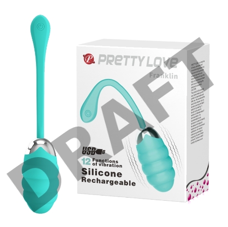 Franklin Вибромассажер-яичко PrettyLove морск.волна