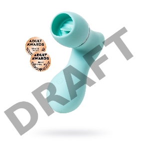 Вакуумный стимулятор клитора с язычком JOS DINGO, силикон, голубой, 9,5 см