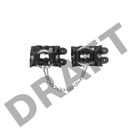 Наручники-браслеты Pecado BDSM, из двух ремешков, натуральная кожа, чёрные