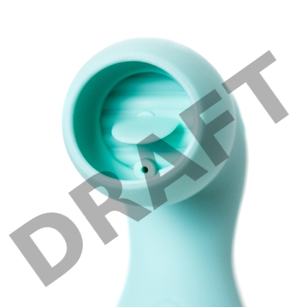 Вакуумный стимулятор клитора с язычком JOS DINGO, силикон, голубой, 9,5 см