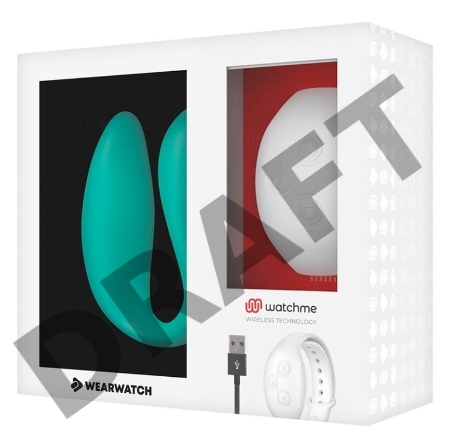 Зеленый вибратор для пар с белым пультом-часами Weatwatch Dual Pleasure Vibe
