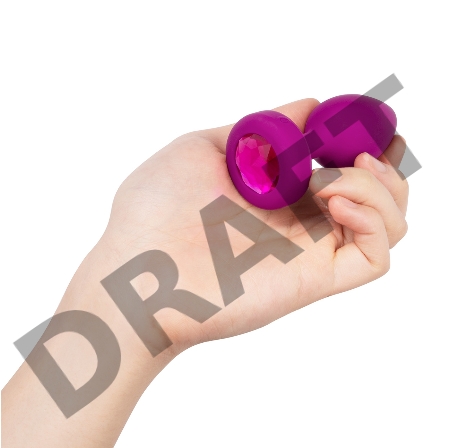 Ярко-розовая анальная вибровтулка с кристаллом Vibrating Jewel Plug S/M - 10 см.