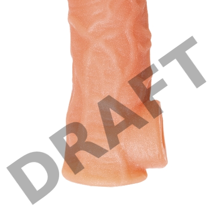  Насадка KOKOS реалистичная с дополнительной стимуляцией, TPE, телесная, 15.6 см