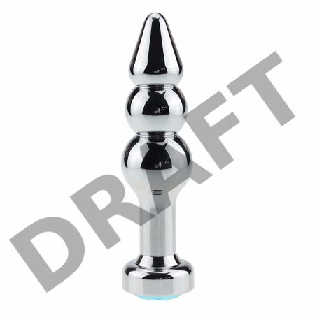 Серебристая анальная ёлочка с фиолетовым кристаллом - 11,2 см.