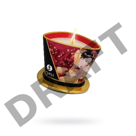 Массажное аромамасло Shunga Romance, клубника и шампанское, 170 мл