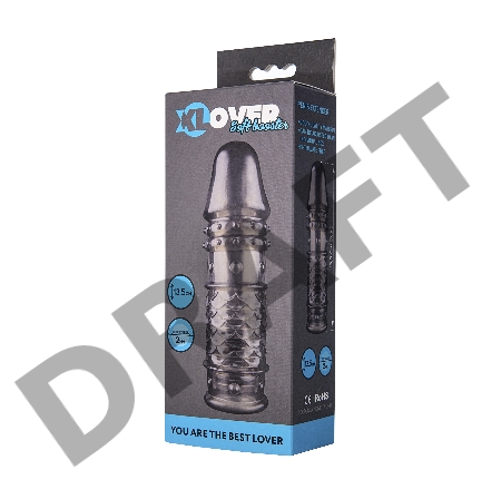 Насадка ToyFa XLover, для увеличения размера, TPE, черная прозрачная, 13,5 см