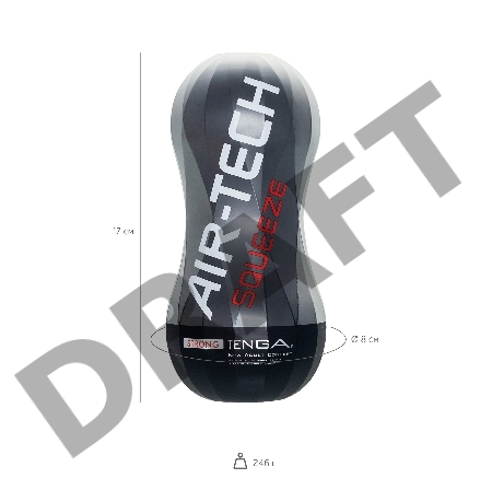 Нереалистичный мастурбатор TENGA Air-Tech Squeeze Strong, TPE, белый, 17 см