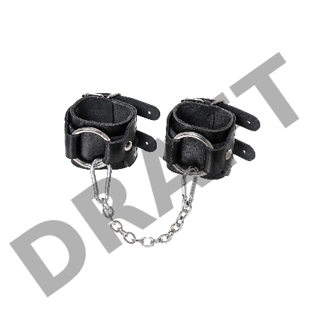 Наручники-браслеты Pecado BDSM, с двумя ремешками, натуральная кожа, чёрные
