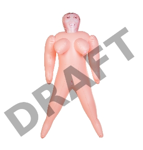 Кукла надувная Dolls-X by TOYFA Isabella, толстушка, с двумя отверстиями, блондинка, 160 см