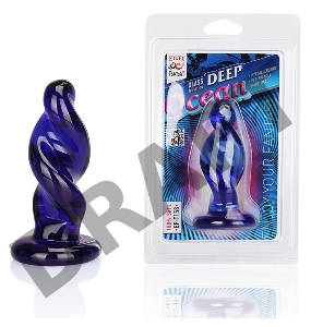 Стеклянная анальная пробка спиральной формы Deep Ocean - 10 см.