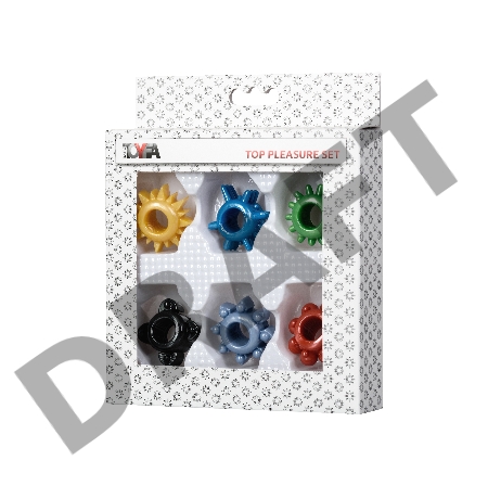 Набор разноцветных колец на пенис TOYFA 6 шт, TPE, ассорти