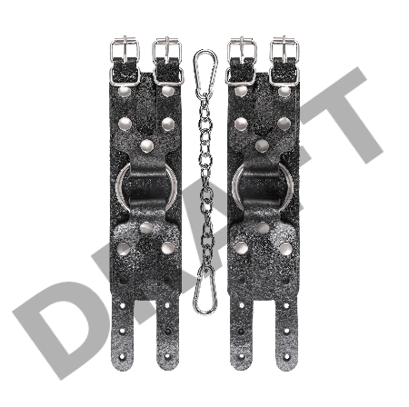 Наручники-браслеты Pecado BDSM, с двумя ремешками, натуральная кожа, чёрные