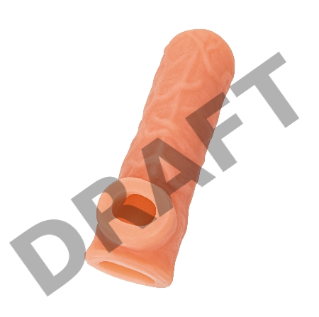  Насадка KOKOS реалистичная с дополнительной стимуляцией, TPE, телесная, 15.6 см