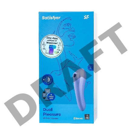 Вакуум-волновой бесконтактный стимулятор клитора Satisfyer Dual Pleasure, силикон, лиловый, 17,9 см.