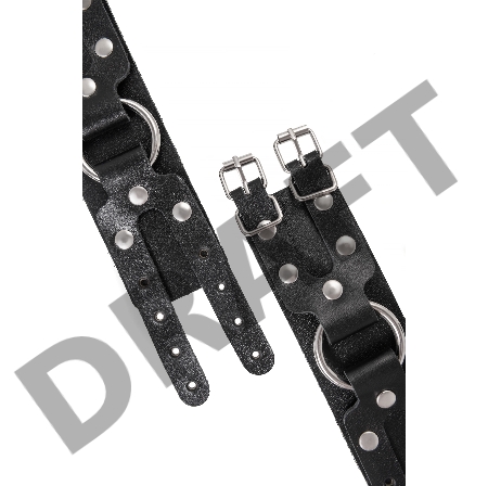 Наручники-браслеты Pecado BDSM, с двумя ремешками, натуральная кожа, чёрные