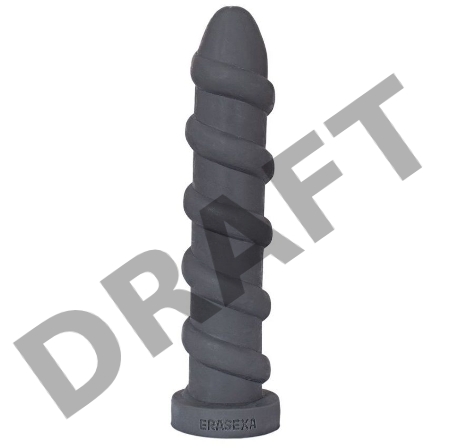 Серый анальный стимулятор со спиралевидным рельефом - 31 см.
