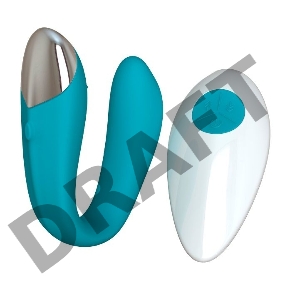 Вибратор для пар с пультом ДУ Fera, цвет морская волна (INFINITE)