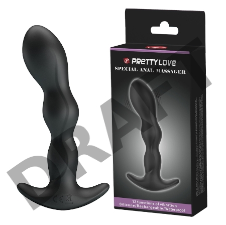 Анальный длинный вибромассажер - цепочка Baile PrettyLove Special Anal Massager