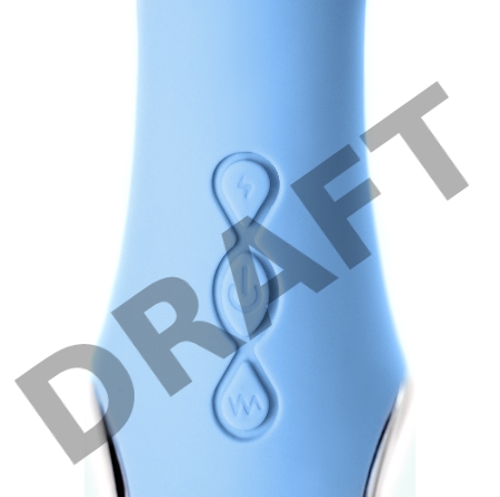 Вибратор с электростимуляцией PHYSICS GALVANI VIBE, силикон, голубой, 21 см