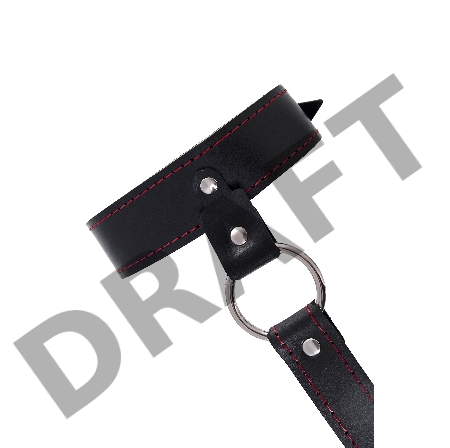 Сбруя для фиксации шеи и рук Pecado BDSM, натуральная кожа, черная