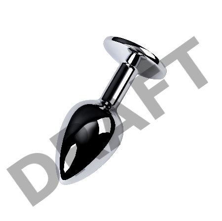 Анальная втулка Metal by TOYFA, металл, серебряная, с фиолетовым кристаллом, 7 см, Ø 2,8 см, 50 г