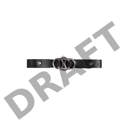 Чокер-ошейник Pecado BDSM, со связанными кольцами, натуральная кожа, чёрный