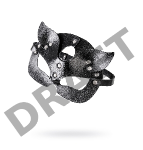 Маска кошки Pecado BDSM, рельефная, натуральная кожа, чёрная