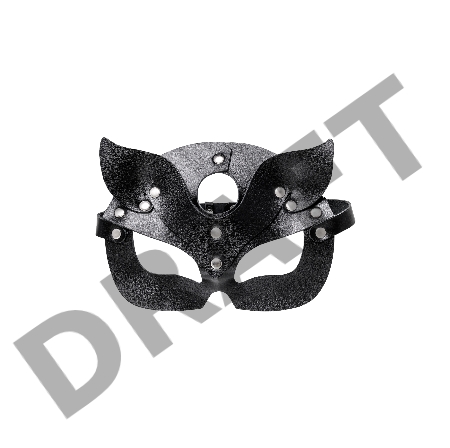 Маска кошки Pecado BDSM, рельефная, натуральная кожа, чёрная